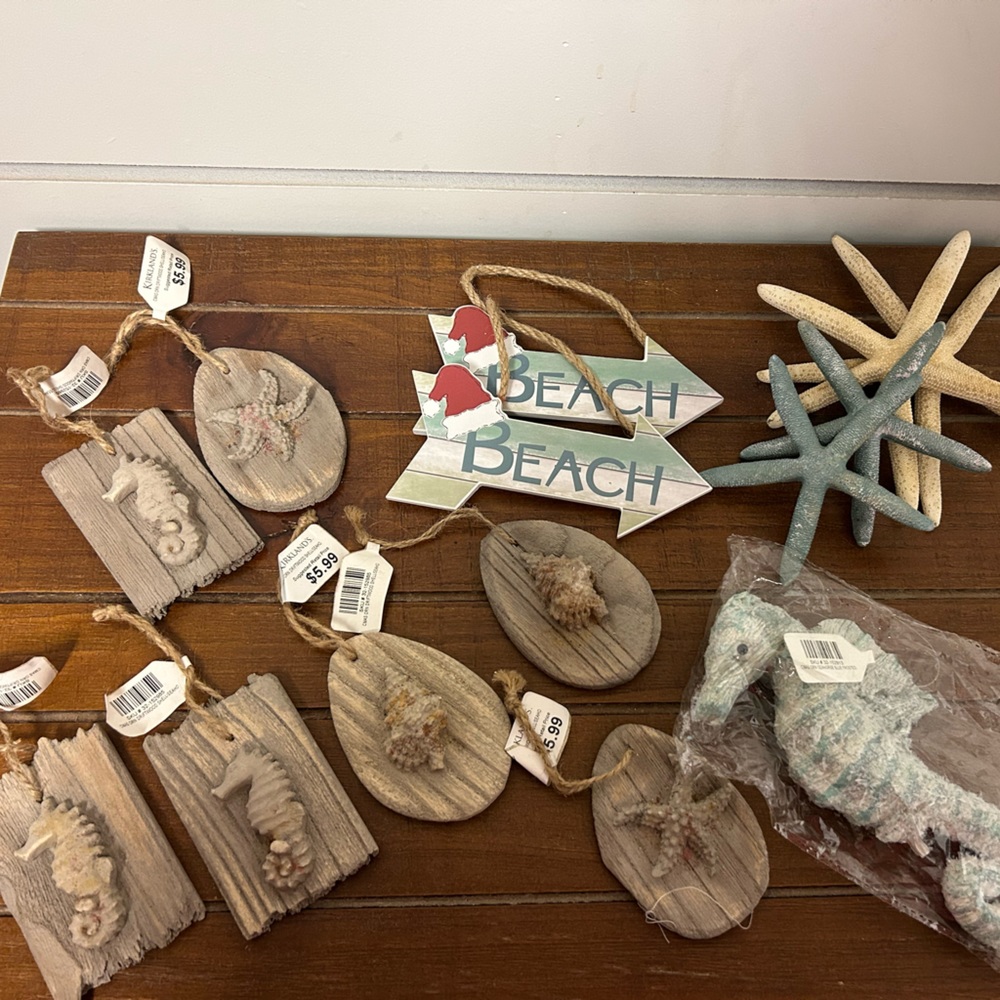 Beach Christmas Decor Ornament Lot